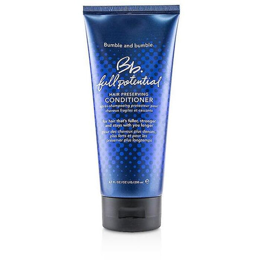Bumble ir bumble BB Full Potential plaukų išsaugojimo kondicionierius – stiprinamasis kondicionierius nuo plaukų slinkimo.