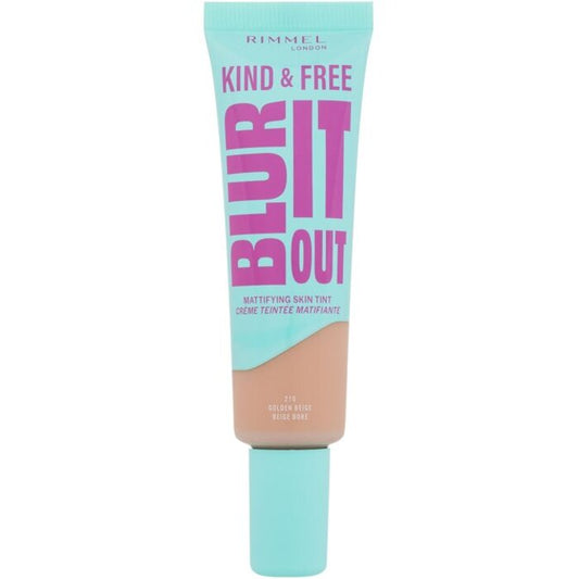 Rimmel „Kind & Free Blur It Out“ matinį atspalvį suteikiantis makiažo pagrindas mišriai ir riebiai odai, 30 ml