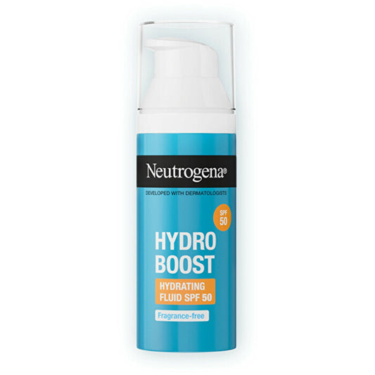 „Neutrogena HydroBoost“ drėkinamasis fluidas su SPF 50 – drėkinamasis veido fluidas