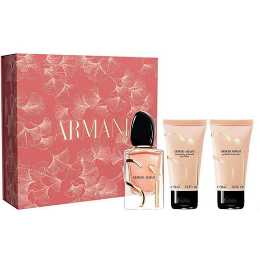 Armani Sí Intense Dovanų Rinkinys EDP 50 ml, dušo gelis 50 ml ir Kūno losjonas 50 ml